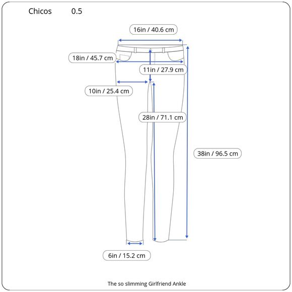 NEW Chico’s Size 0.5 (6) Blue Denim So Slimming Girlfriend Ankle Jeans - Picture 10 of 10